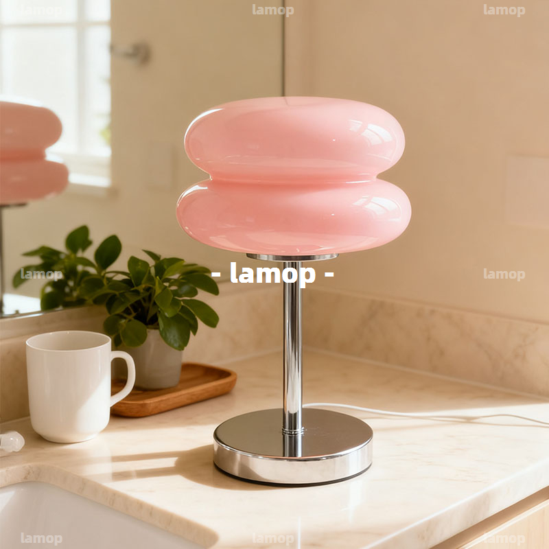 Decor Lighting Table Lamps - Cream Retro Bedside Table Lamp Mid‑Century