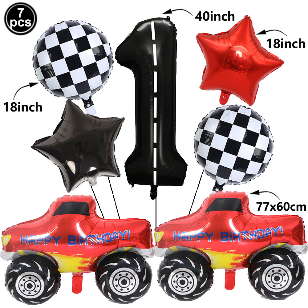 1set Monster Truck Balloons 40 - đánh giá và giá Lighting Mcqueen Decor
