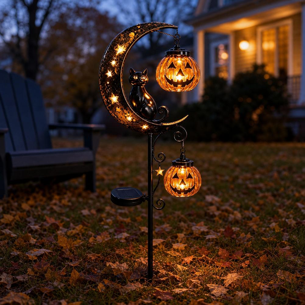 Halloween Black Cat Moon Groun - đánh giá và giá Led Moon Lamp