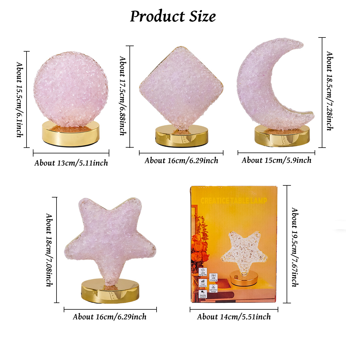 Natural Crystal Gravel LED Nig - đánh giá và giá Led Moon Lamp