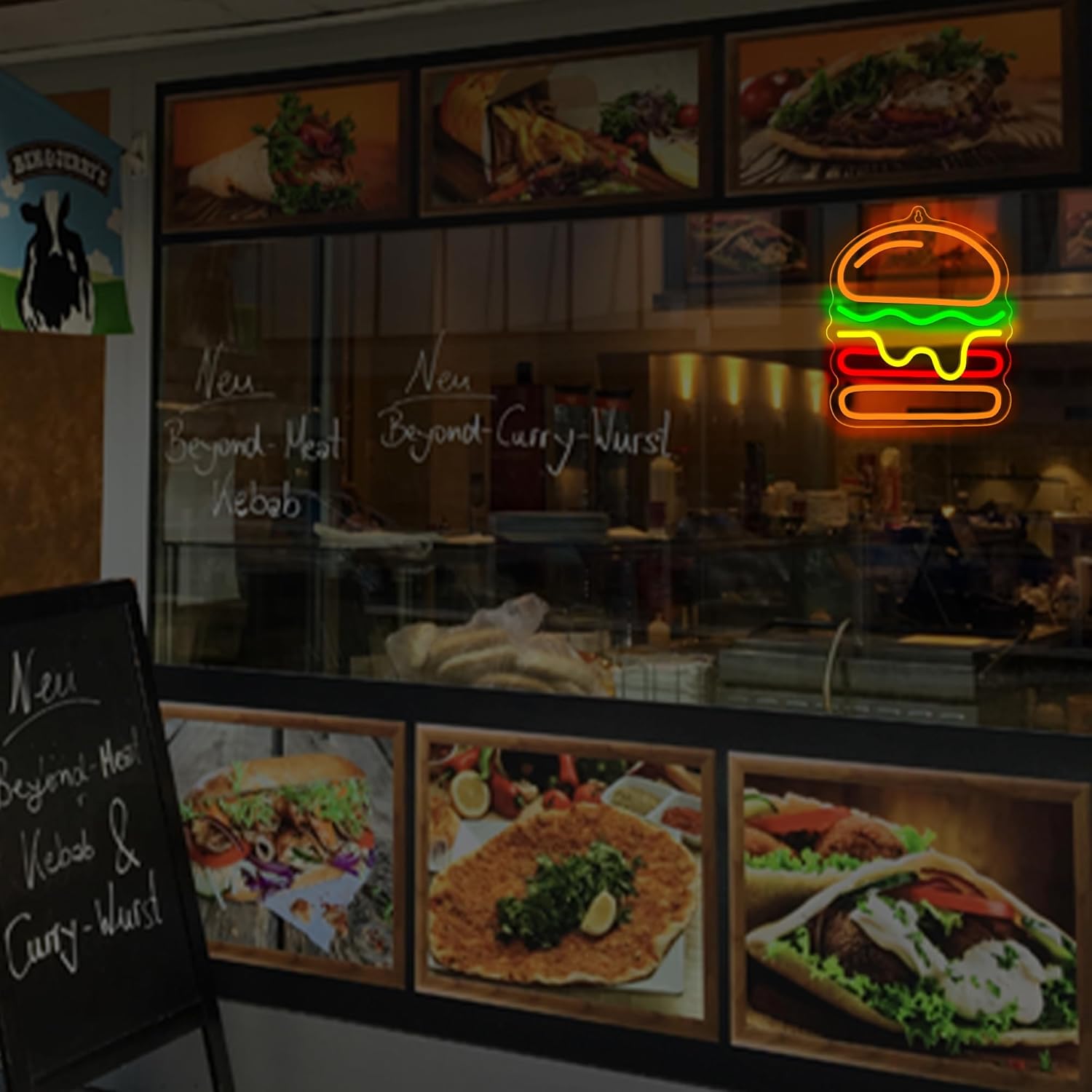Burger Neon Sign with Layered  - đánh giá và giá Lighting Home Decor Ideas