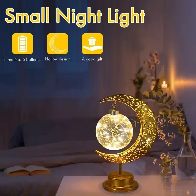 Ramadan LED Night Light Rotati - đánh giá và giá Led Moon Lamp