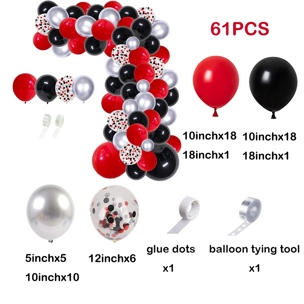 126Pcs Red Black Balloon Arch  - đánh giá và giá Lighting Mcqueen Decor