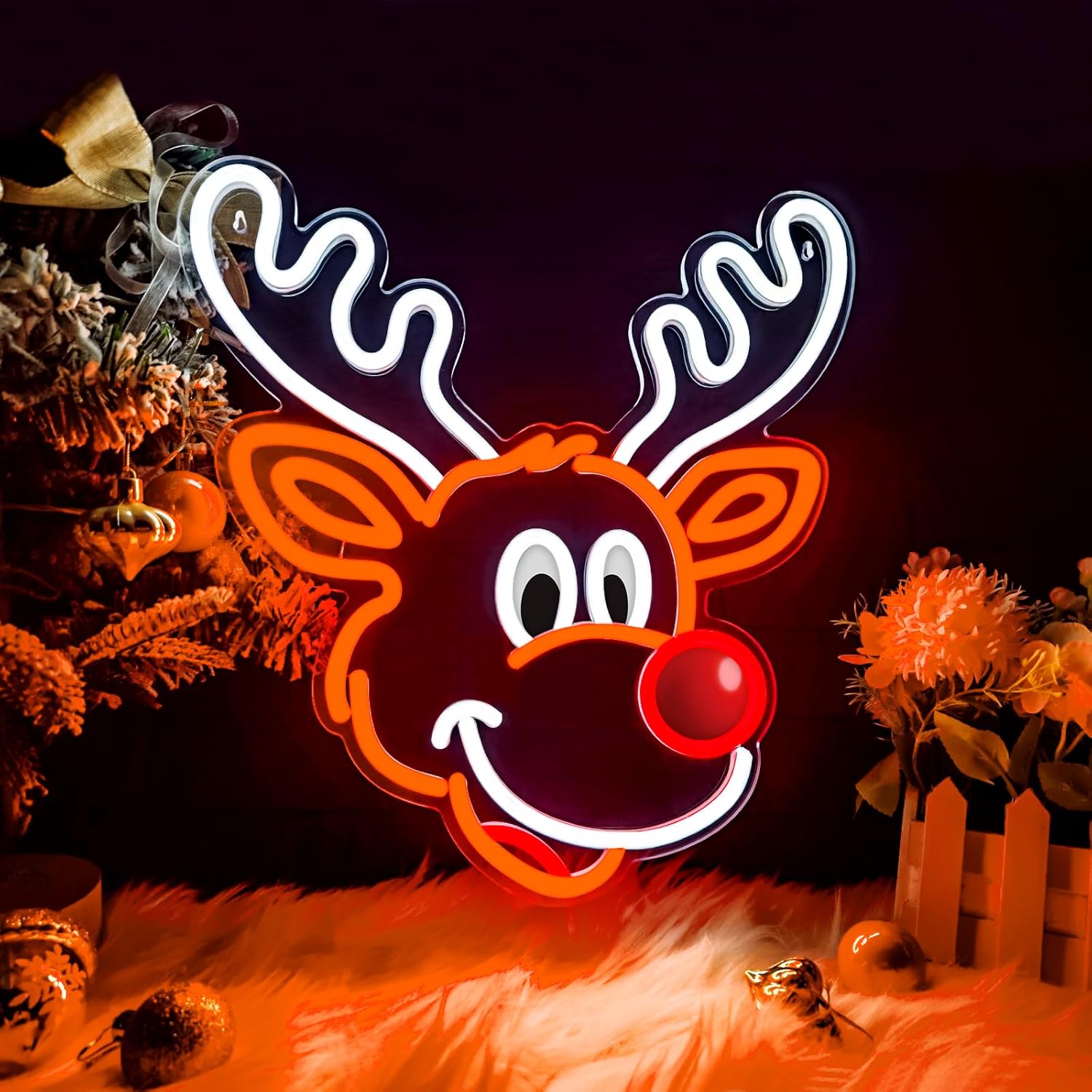 Cute Christmas Reindeer Neon S - đánh giá và giá Lighting Home Decor Ideas